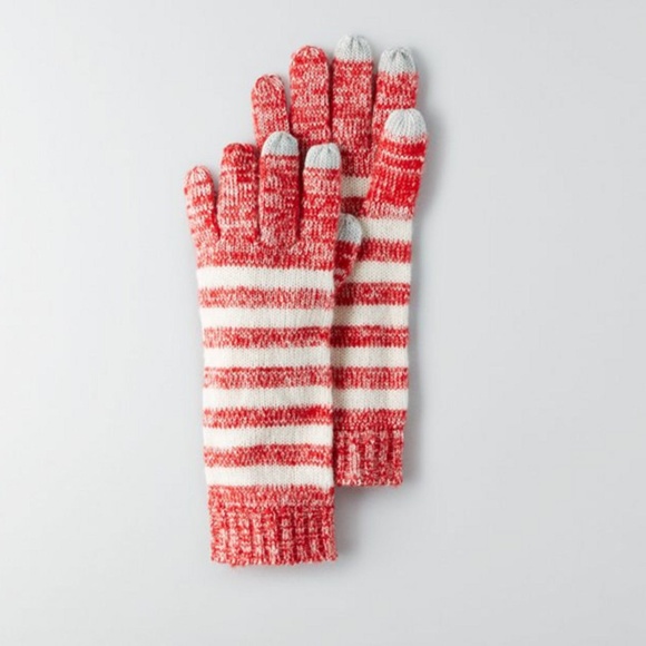 American Eagle Outfitters Accessories - NWOT Red and White Stripe eTip Gloves
